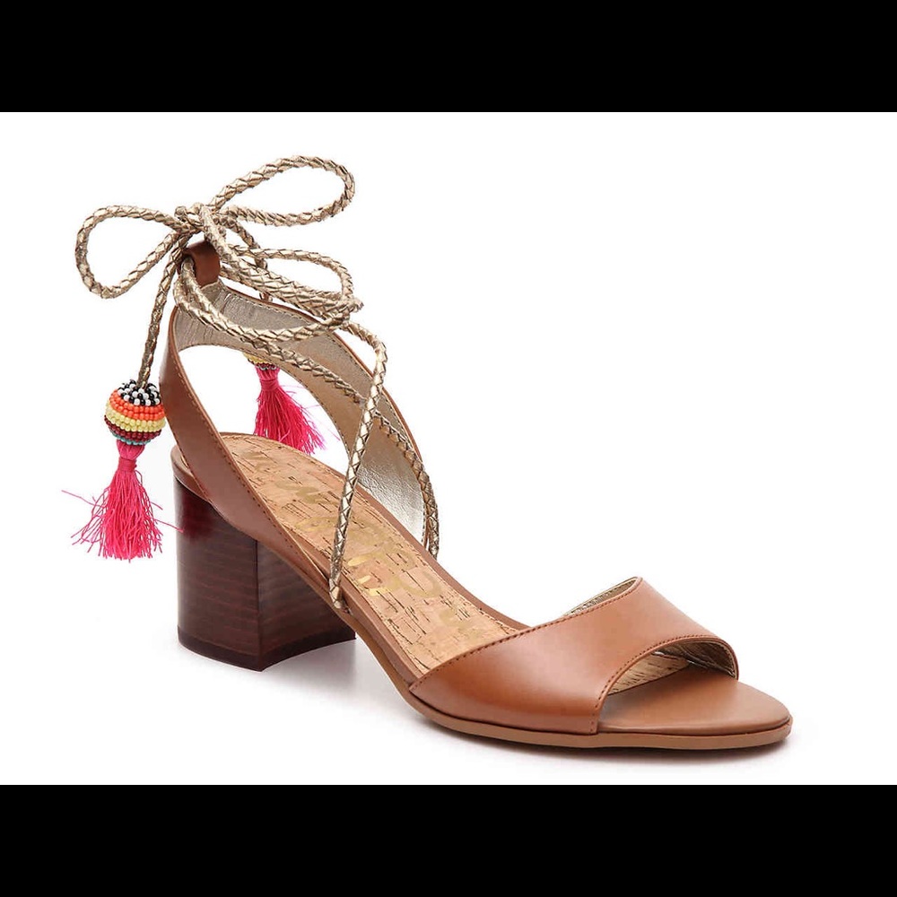 Brown Leather Block Heel